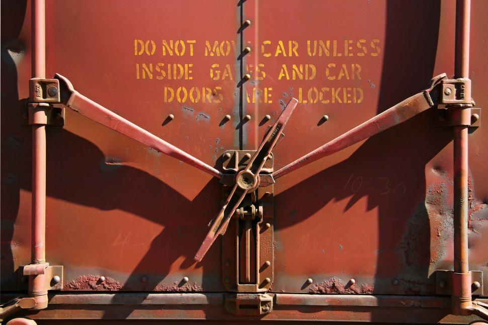 Free Image of Close Up of Train With Sign 