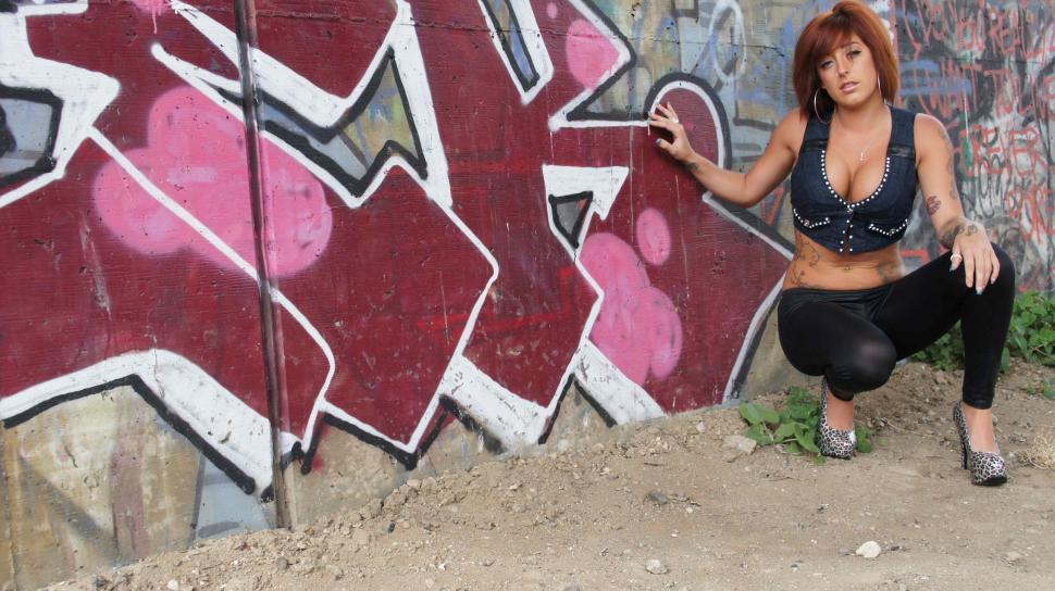 Free Image of Model Showing off Graffiti  