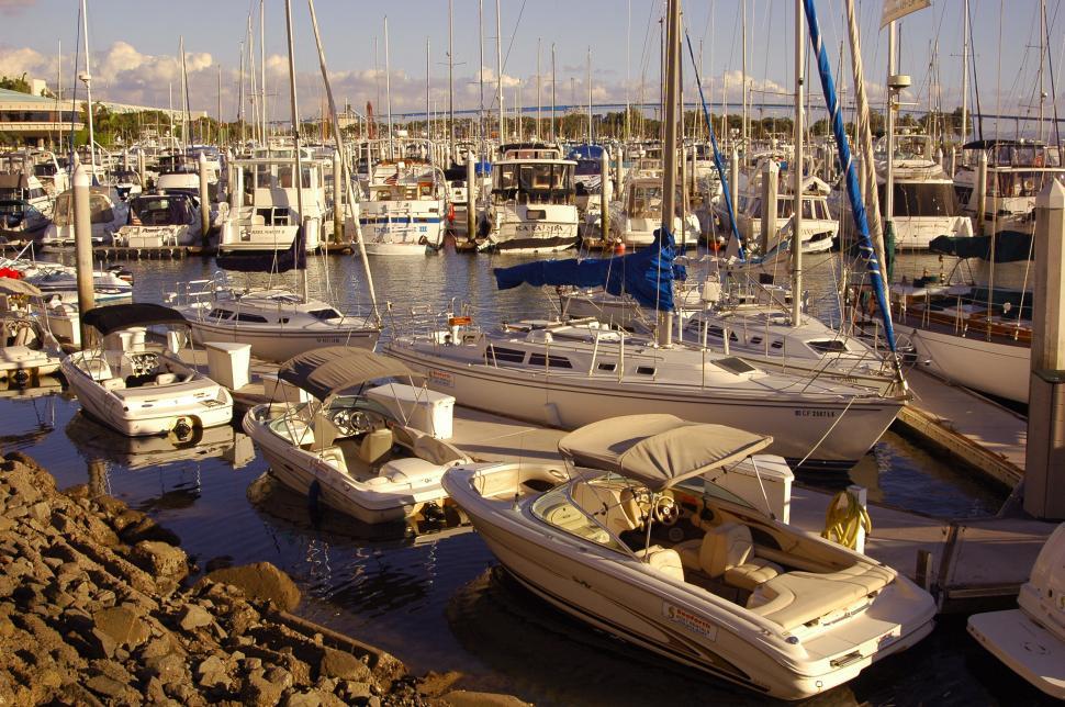 Free Image of Boats in a Marina 
