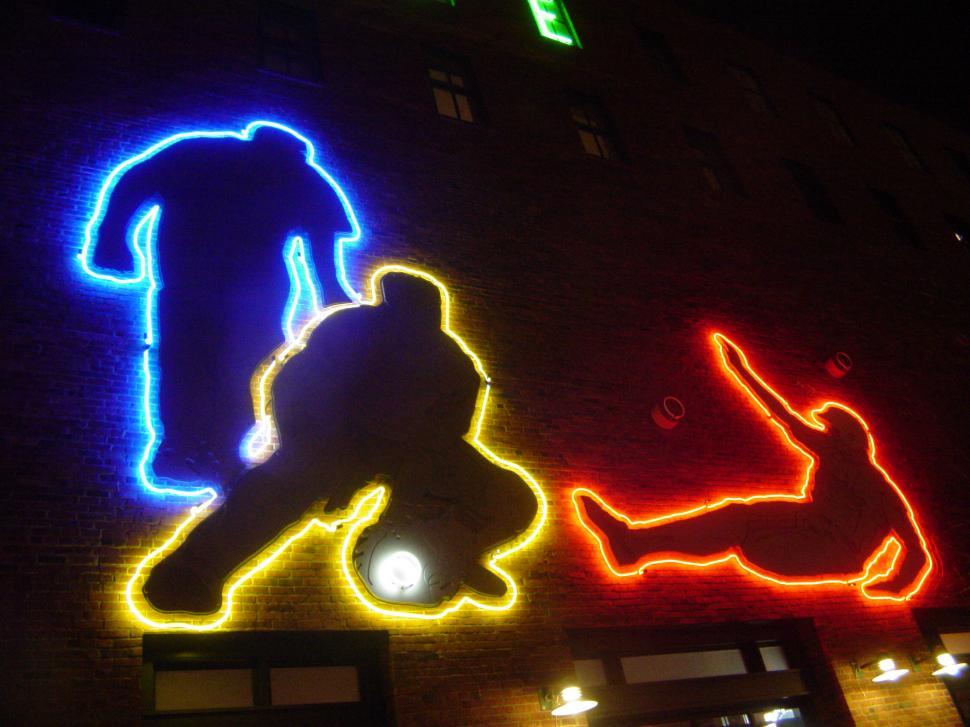 Free Image of Neon Baseball Lights 