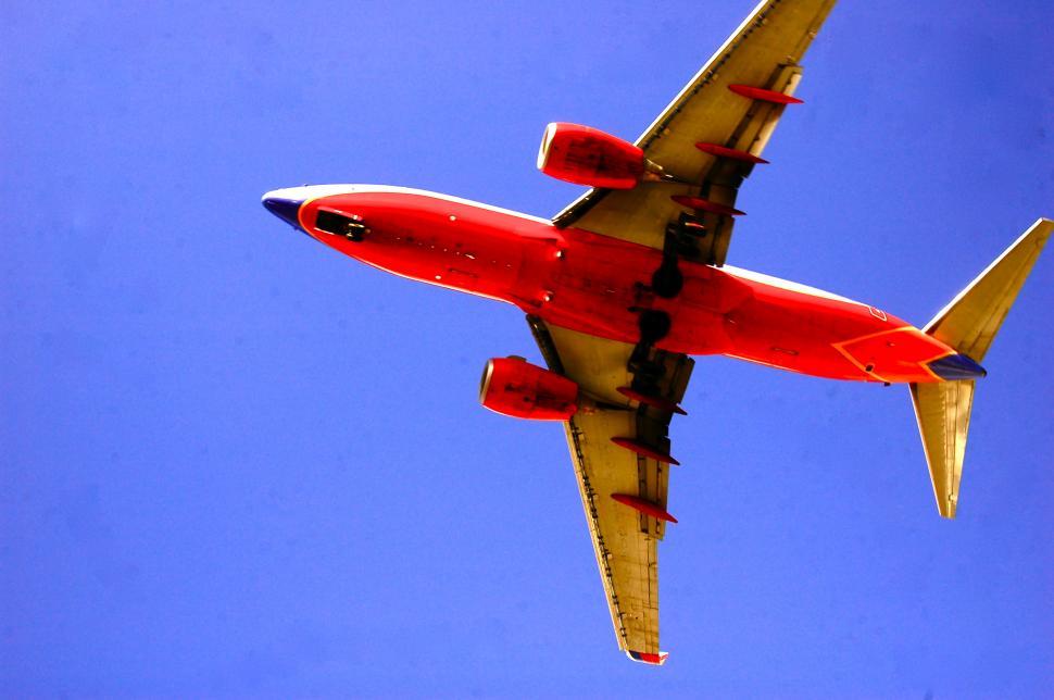 Free Image of Airplane Takeoff or Landing Flies Over 