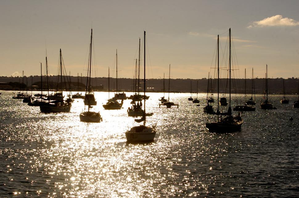 Free Image of Boats Anchored in the Marina Bay 