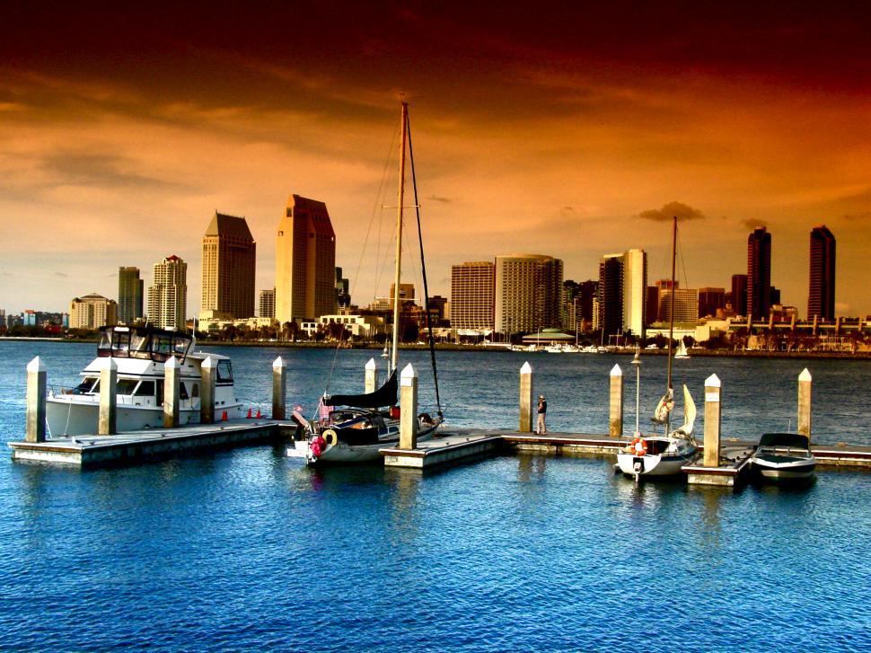 Free Image of Boats in San Disgo Bay 