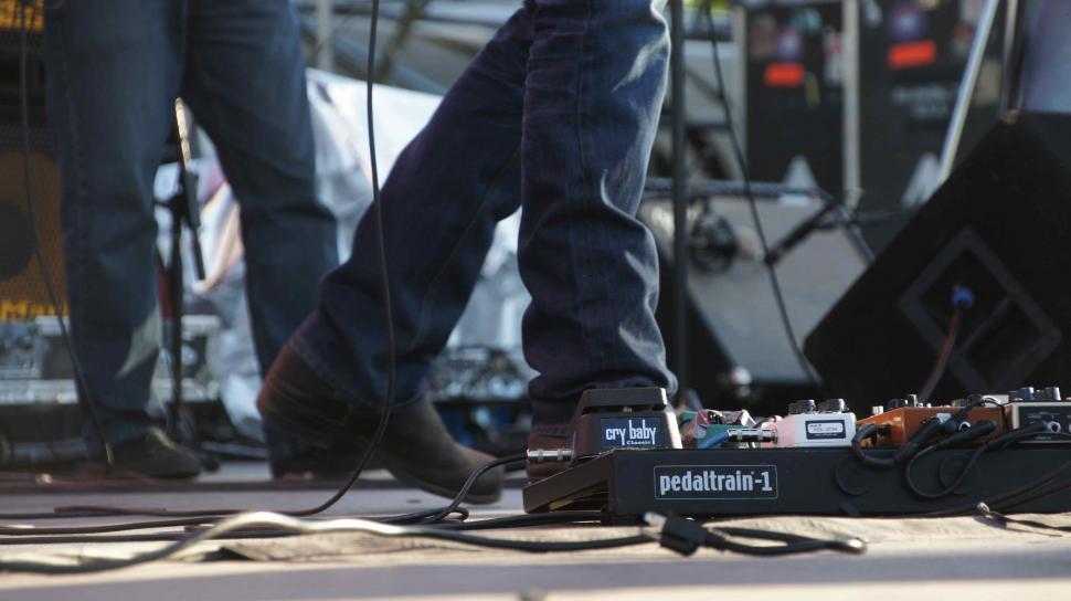 Free Image of Guitars and Foot Peddles  