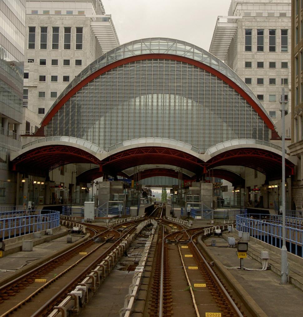 Free Image of Train Station With Train on Tracks 