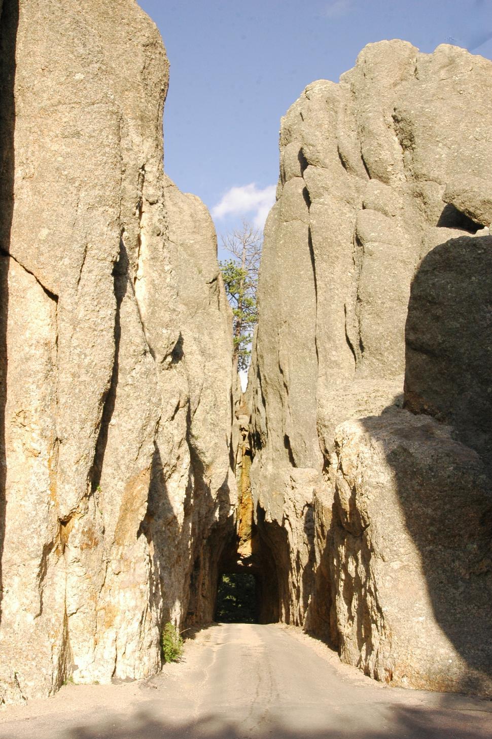 Free Image of Tight Tunnel Through Rock Canyon 