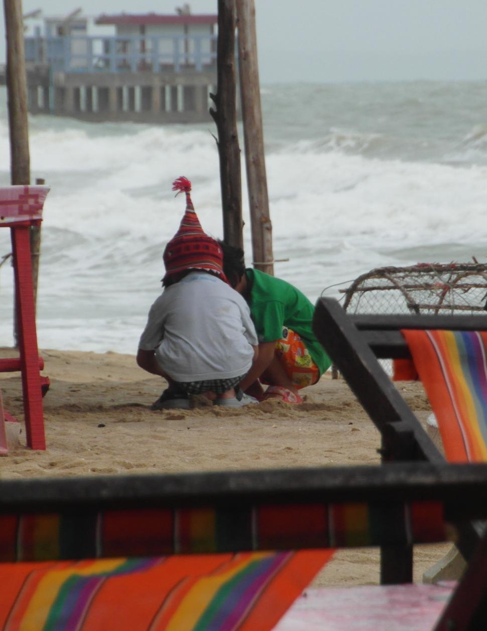 Free Image of Children Playing on the Beach 