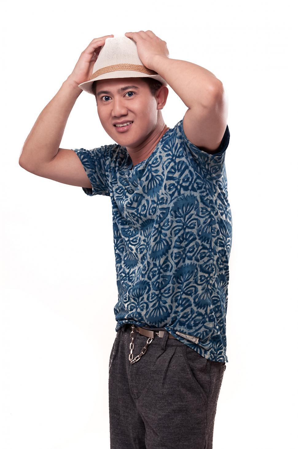 Free Image of Young man in a fedora 