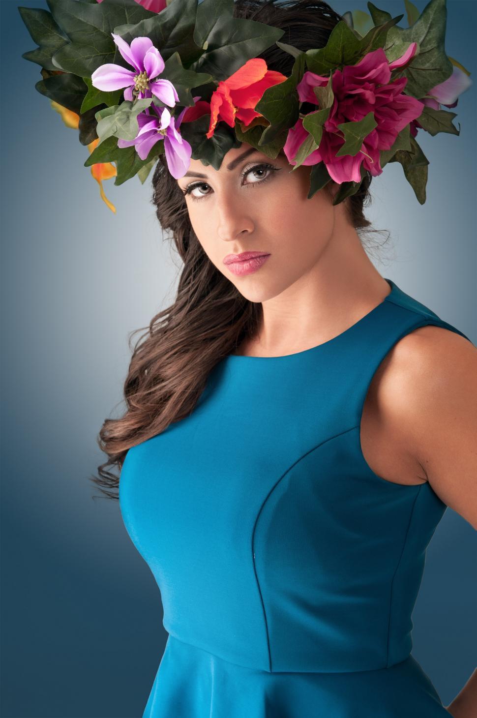 Free Image of Woman in blue dress 
