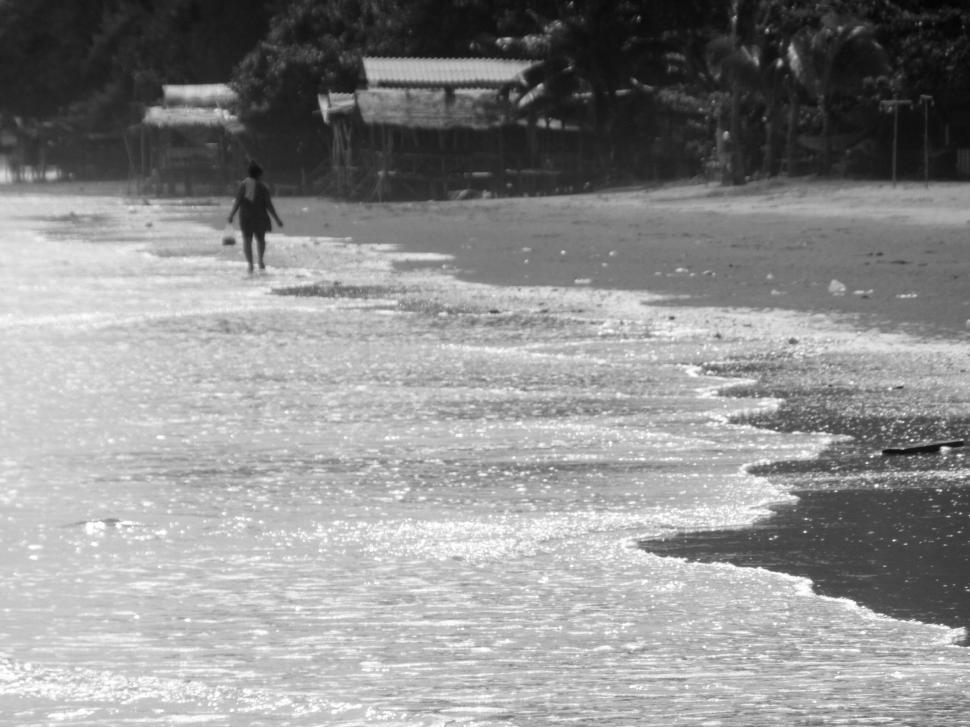 Free Image of Lonely Worker on the Beach 
