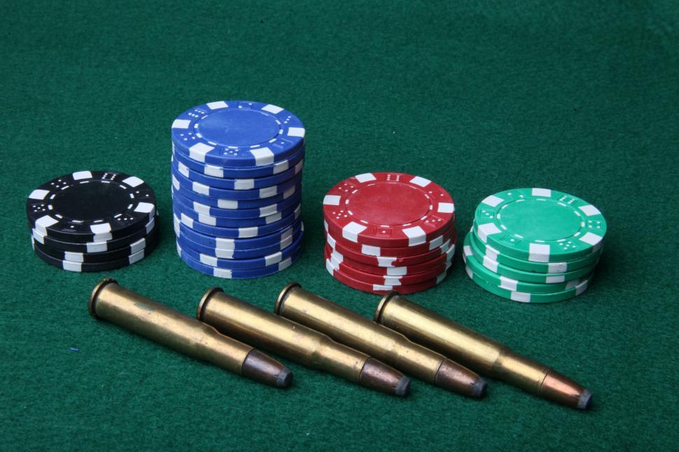 Free Image of Poker chips and bullets 