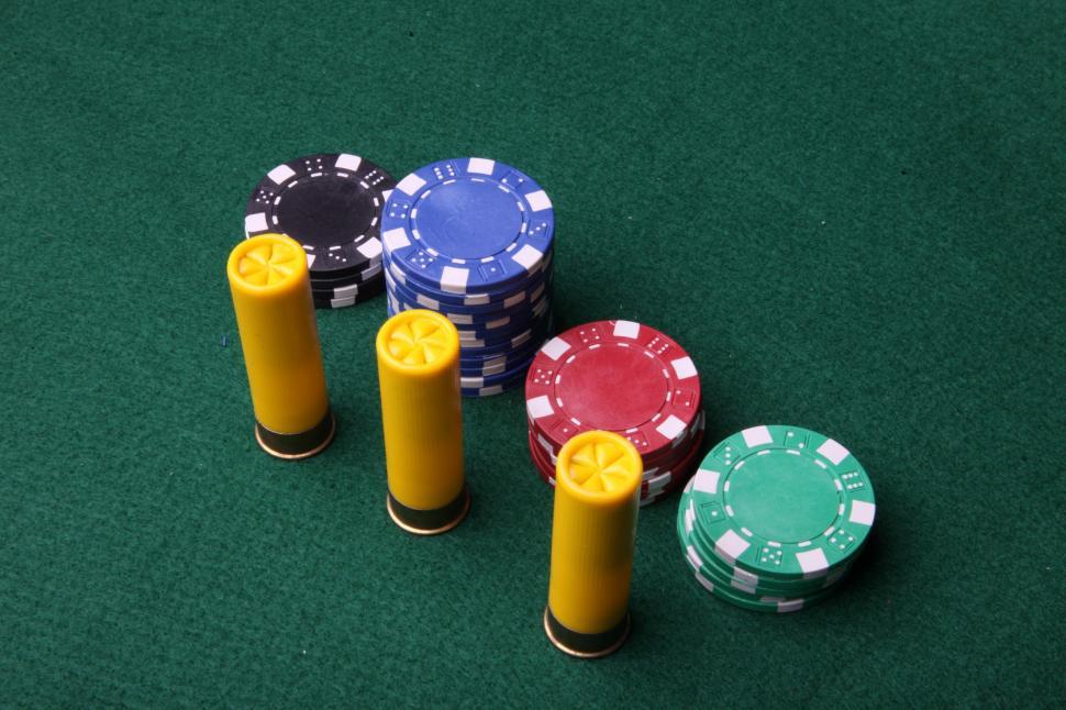Free Image of Poker chips and bullets 