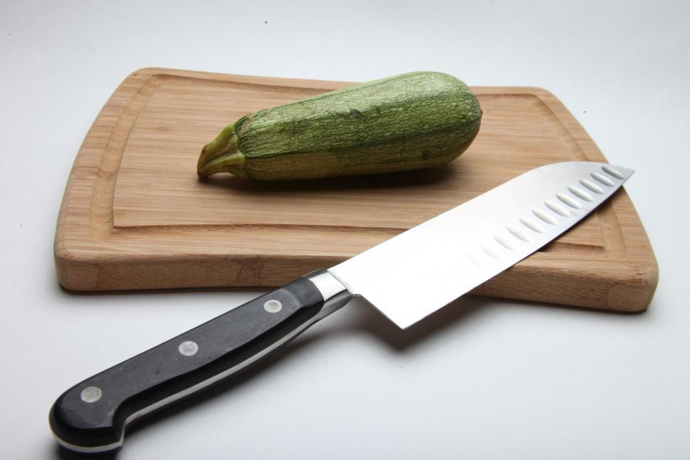Free Image of Wooden Cutting Board and Knife 
