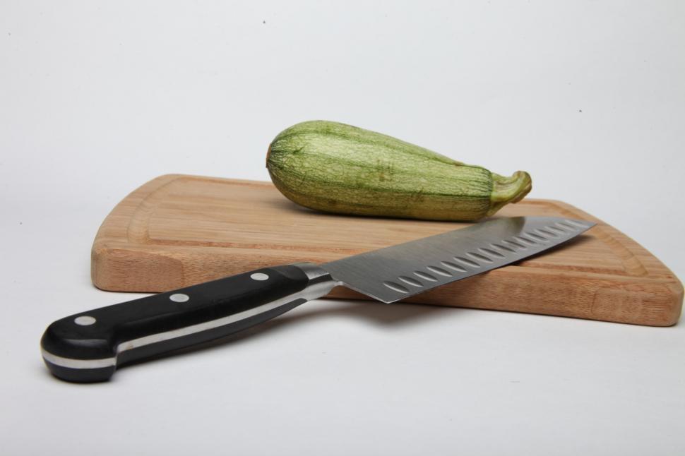 Free Image of Wooden Cutting Board and Knife 