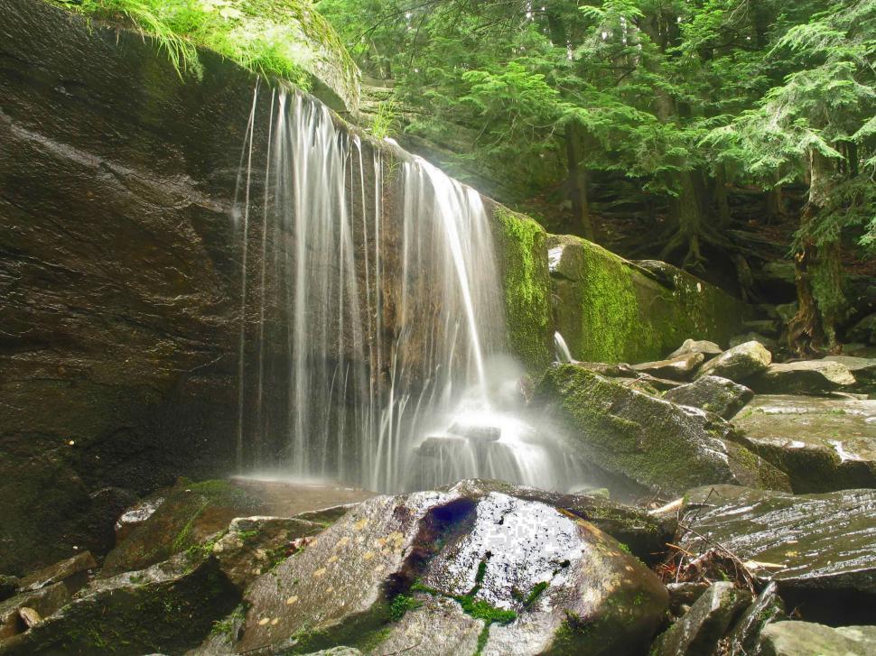 Free Image of Waterfall in the woods. 