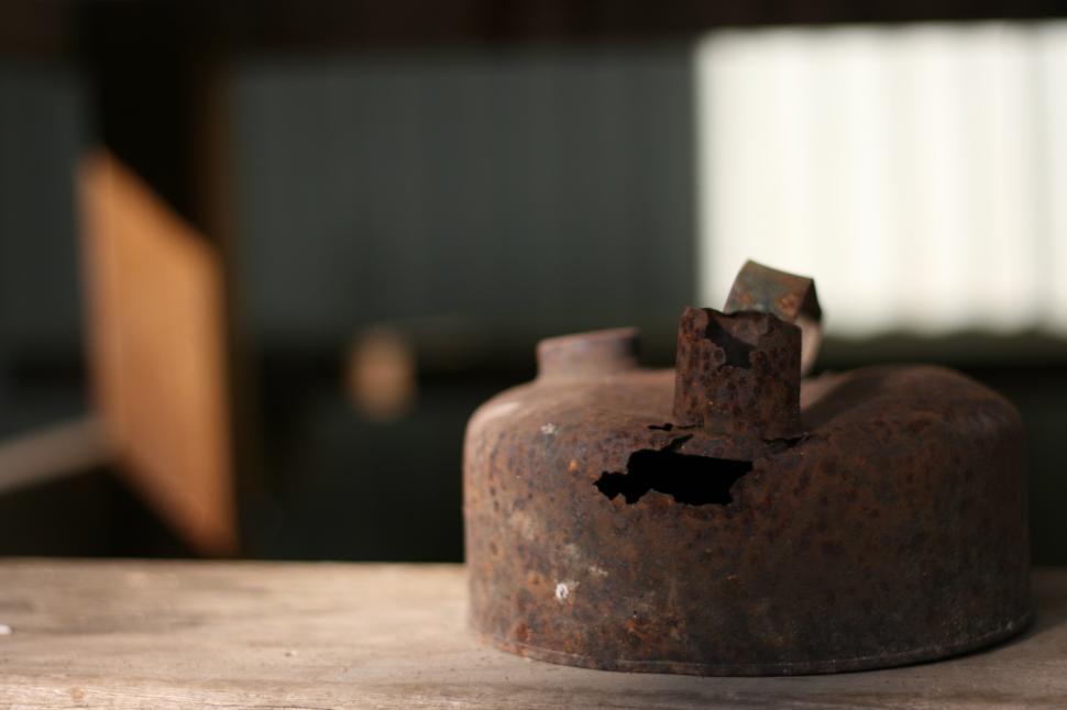 Free Image of Close Up of Metal Object on Table 