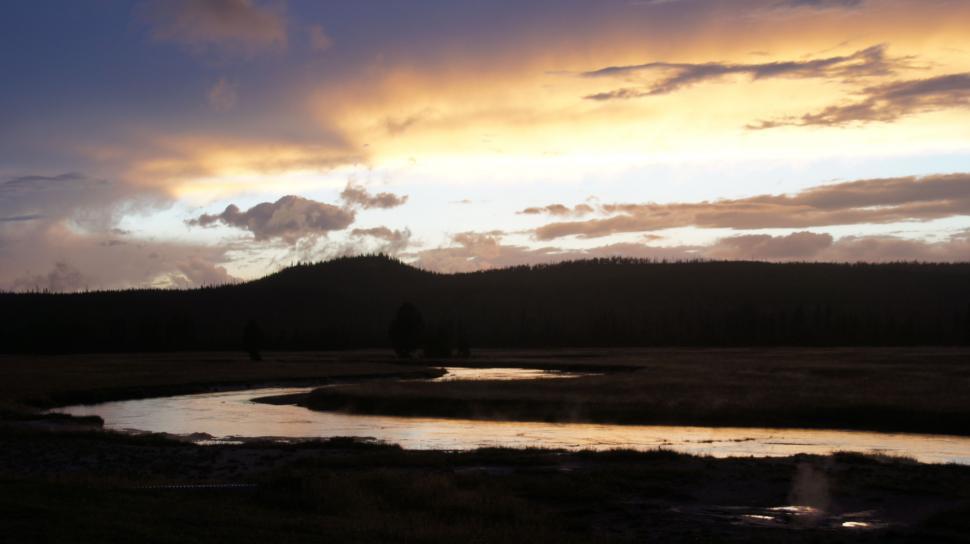 Free Image of Spectacular Sunset Over Yellowstone  
