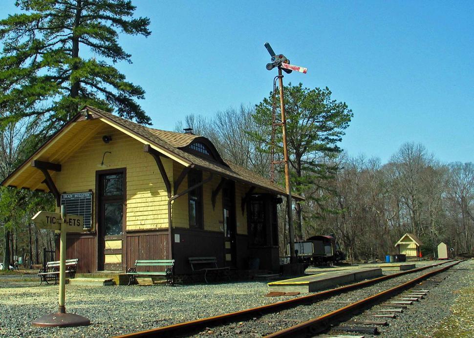 Free Image of Old Train Station at Allaire Village 