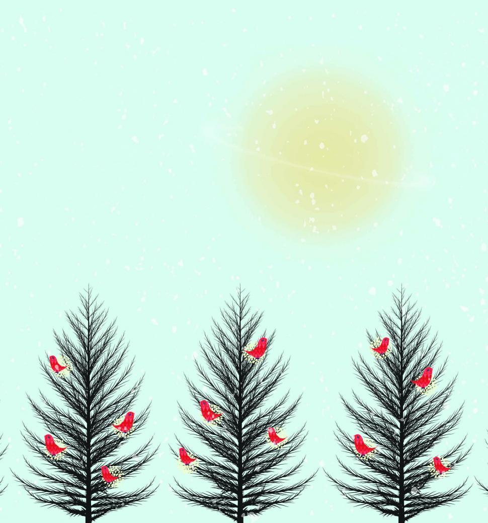 Free Image of Birds and Trees Vector Art 