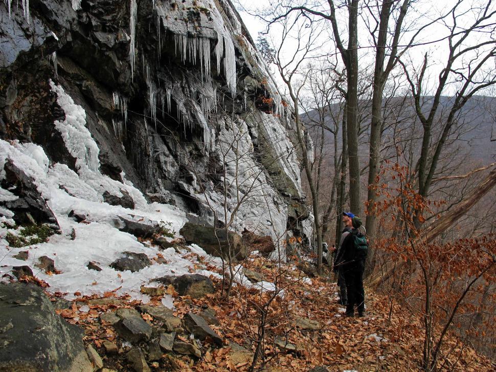 Free Image of Ice on Cliff Rocks 