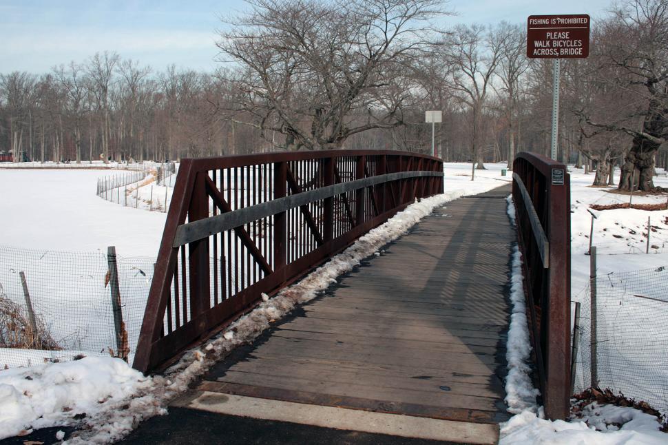 Free Image of Metal and Wood Foot Bridge 
