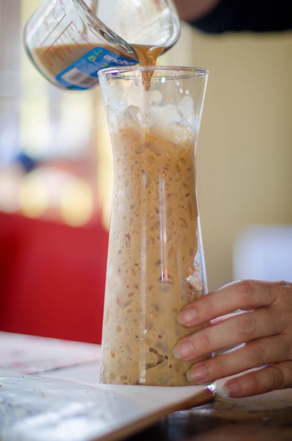 Free Image of Ice Coffee Making 