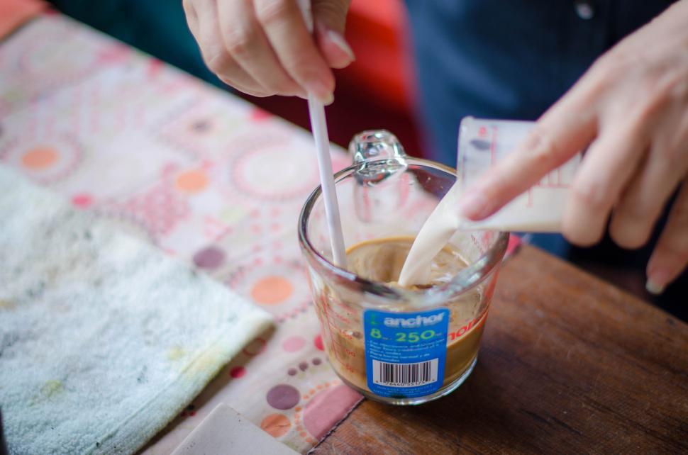Free Image of Ice Coffee Making 