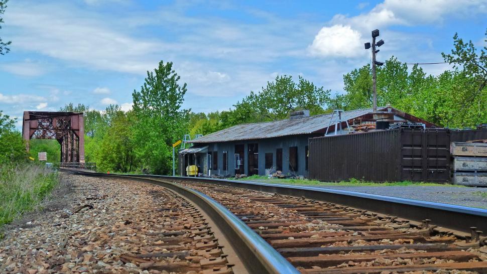 Free Image of Railway Bridge and Workyard 