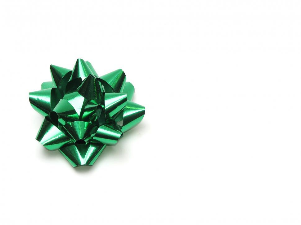 Free Image of A green bow isolated on a white background 