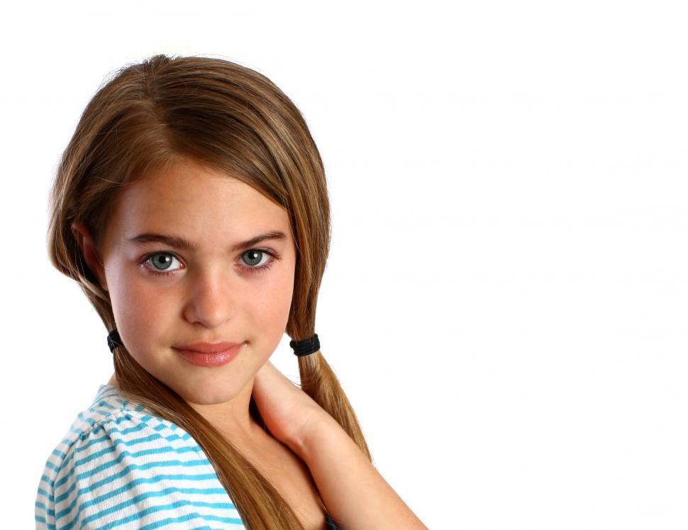 Free Image of A beautiful young girl isolated on a white background 