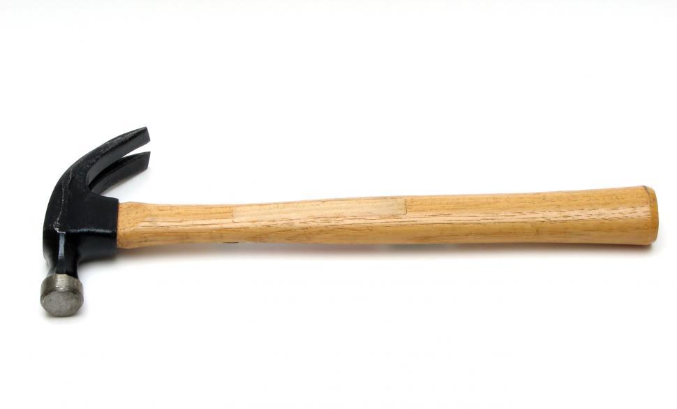 Free Image of A hammer isolated on a white background 