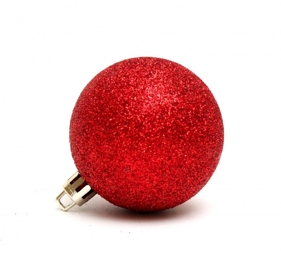 Free Image of A red Christmas ornament isolated on a white background 
