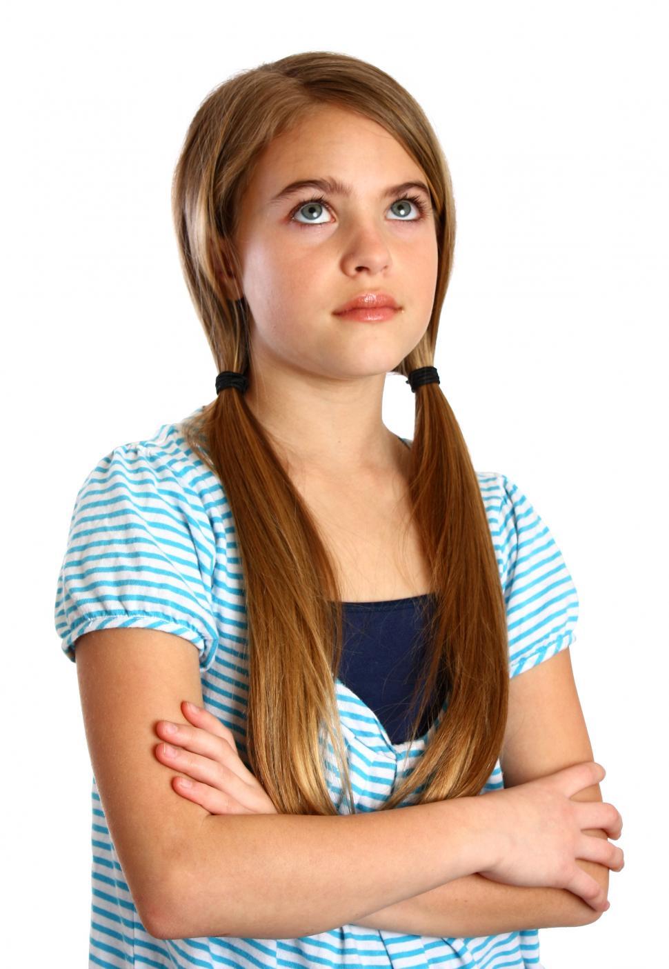Free Image of A beautiful young girl isolated on a white background 