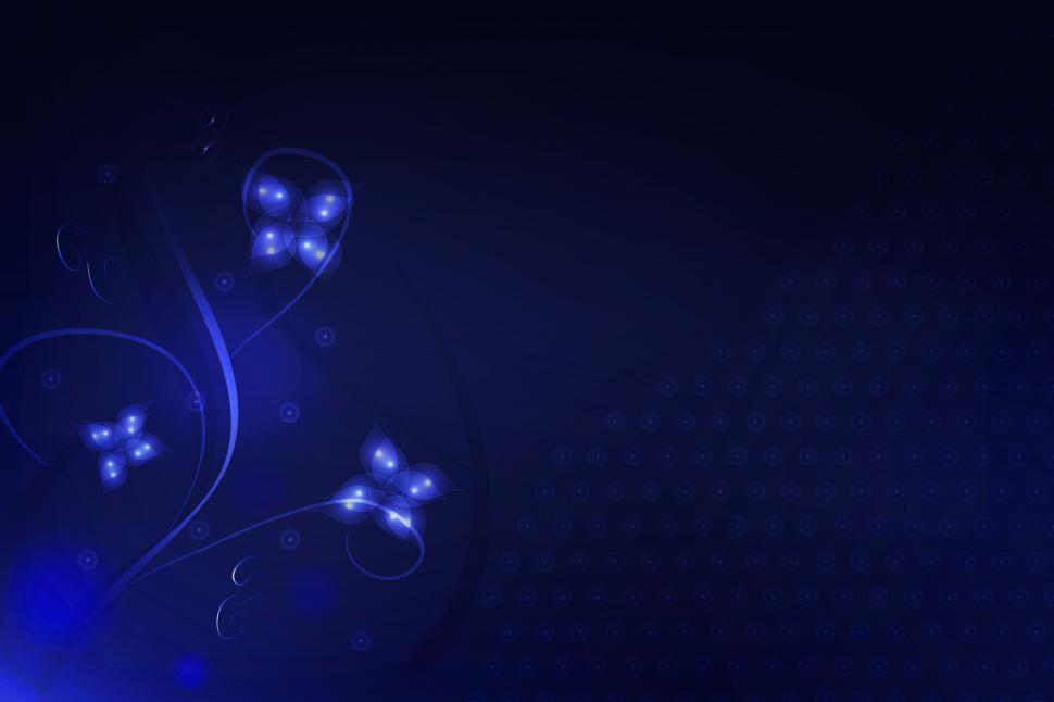 Free Image of Blue Floral Graphic Design 