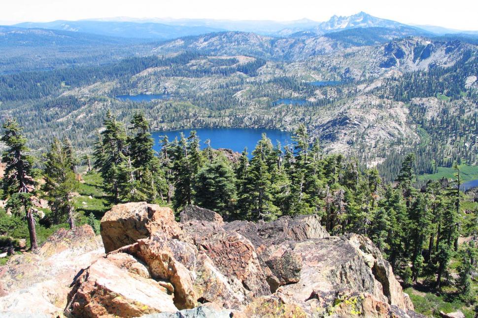 Free Image of Majestic Mountain Range With Distant Lake 