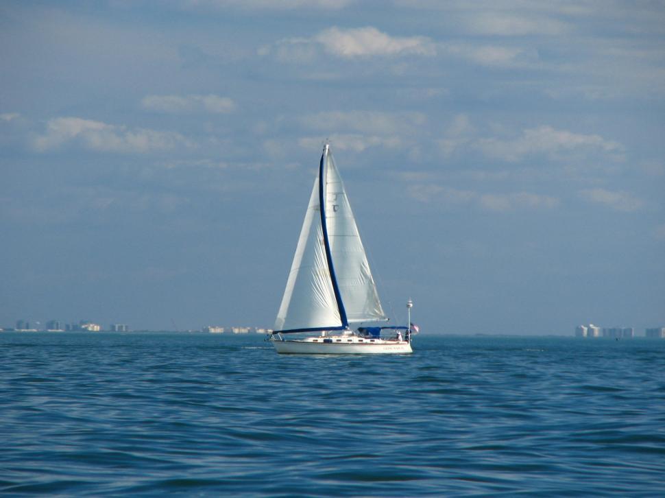 Free Image of A sailboat on the ocean 