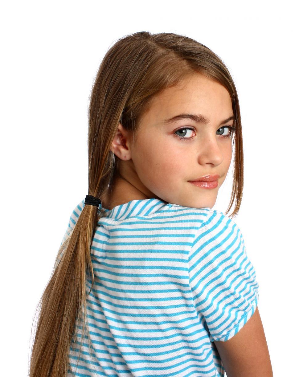 Free Image of A beautiful young girl isolated on a white background 