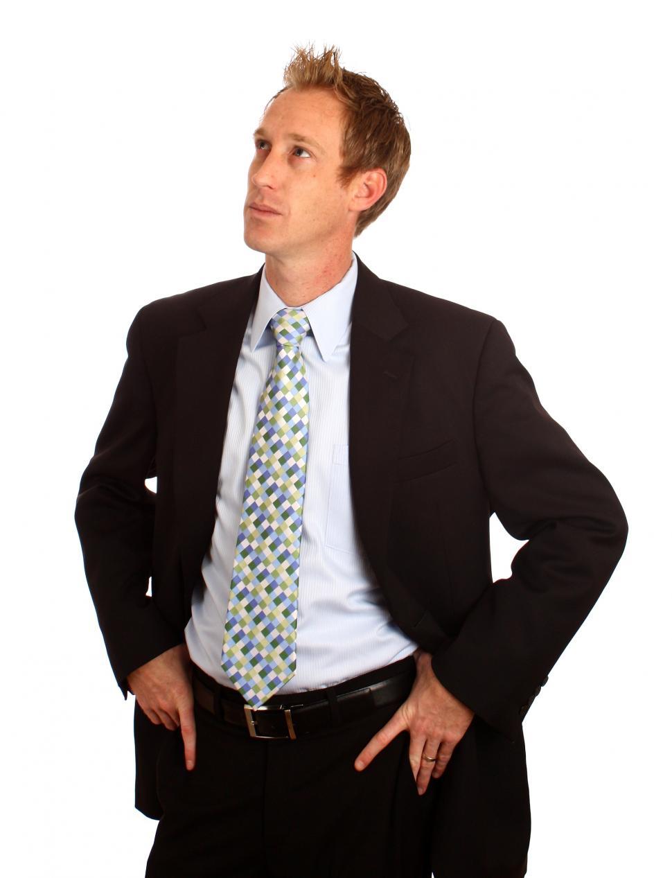 Free Image of A young businessman in a suit isolated on a white background 