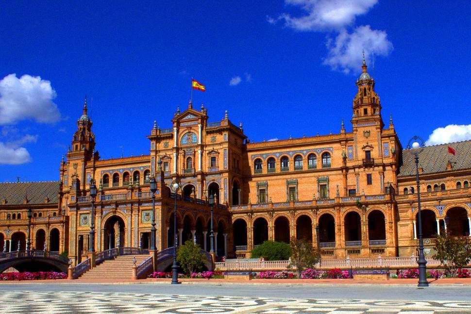 Free Image of Plaza de Espana - Spanish square in Seville, Andalusia, Spain 