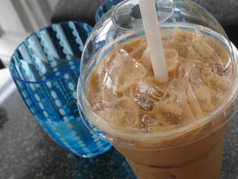 Free Image of Iced Coffee and Water 