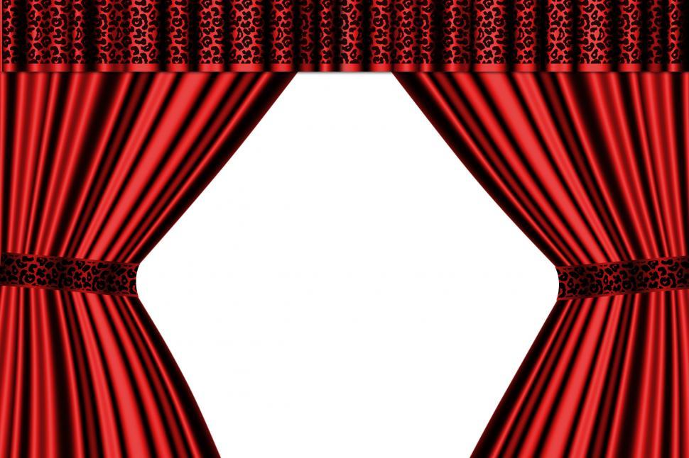 Free Image of Red Animal Print Drapes 