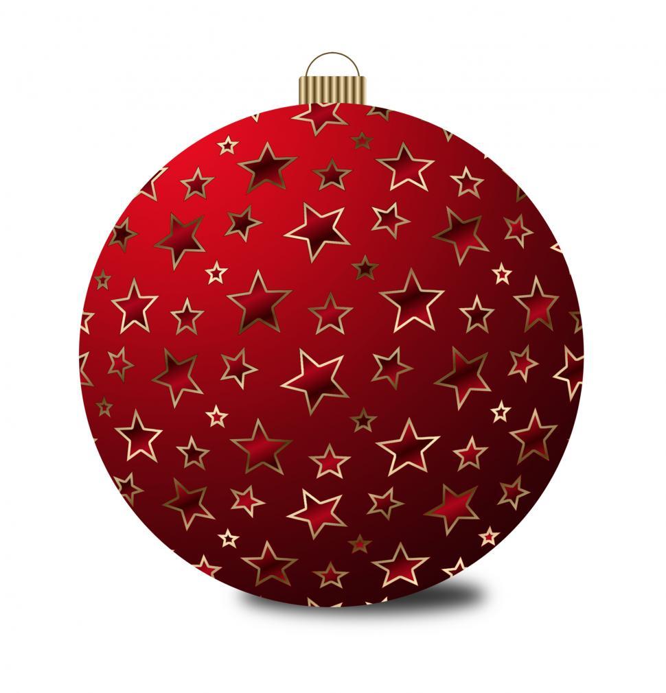 Free Image of Red and Gold Stars Christmas Ornament 