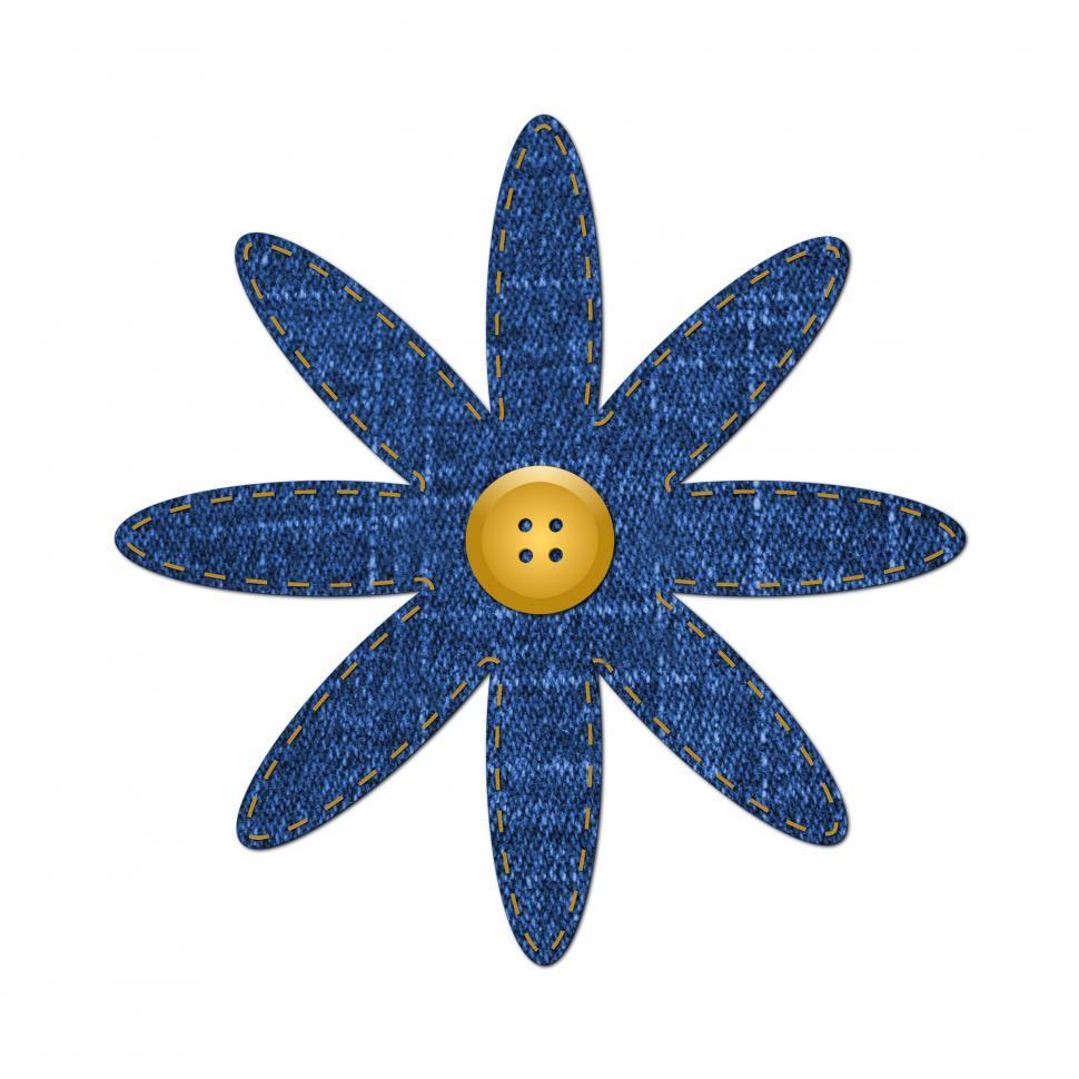 Free Image of Denim Flower Shape 