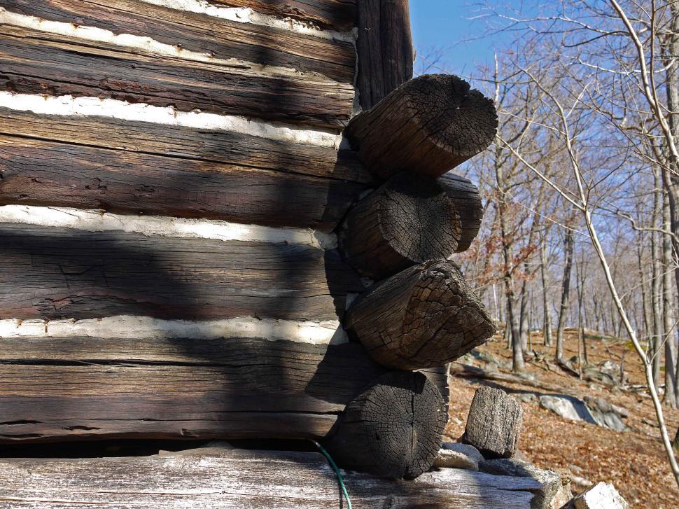 Free Image of Log Cabin Corner Logs Closeup 
