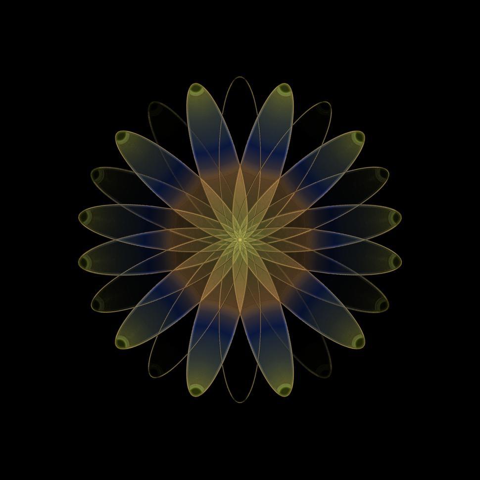 Free Image of Brown, Green and Blue Abstract Flower 