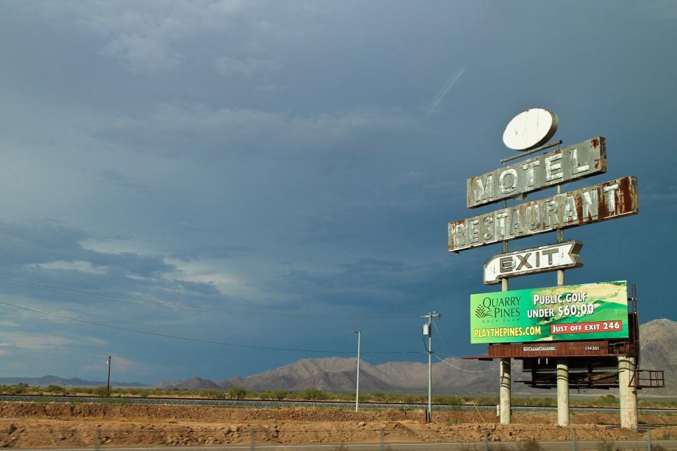 Free Image of Motel and Restaurant sign boards 