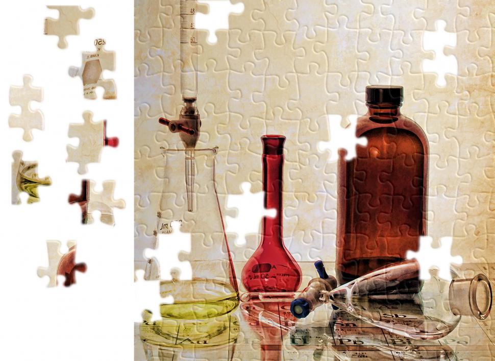 Free Image of Vintage Science Puzzle Illustration 