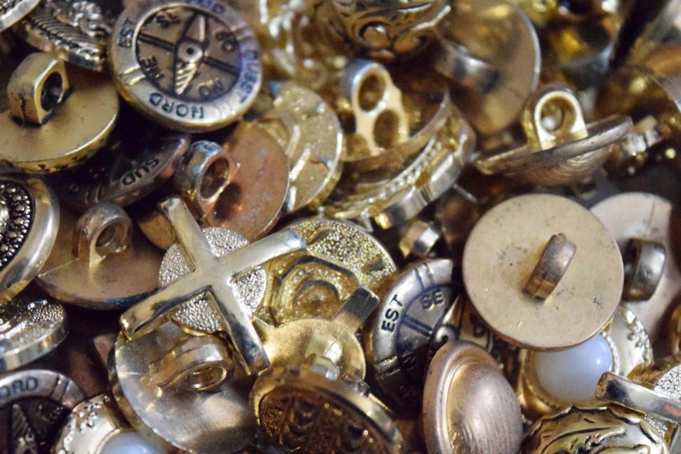 Free Image of Gold Buttons 