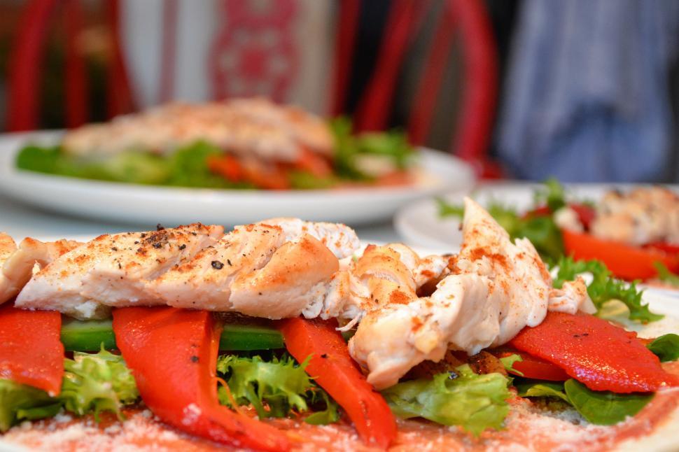 Free Image of Close up Chicken and vegetables 