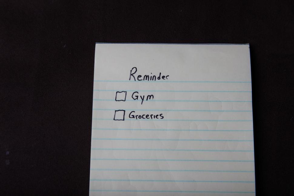 Free Image of Reminder - Gym and Groceries 